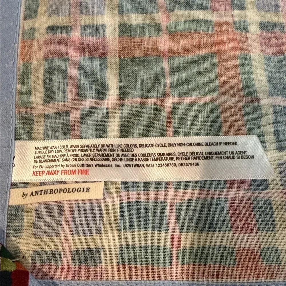 Anthropologie Multicolor Cocktail Plaid Napkins